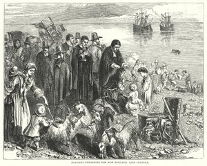 Puritans Embarking for New England