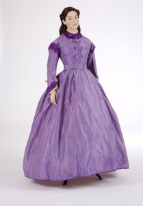 Purple day dress, 1860s
