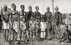 Pygmy Natives as Compared with English Officers, Sudanese and Zanzibaris, 1890 by English School