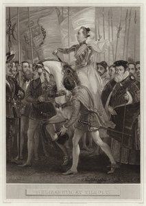 Queen Elizabeth at Tilbury by English School