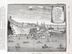Quebec, after La Potherie, illustration from Volume IV of 