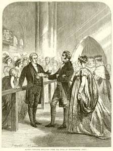 Queen Caroline repulsed from the Door of Westminster Abbey by English School