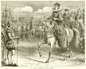Queen Elizabeth at Tilbury Fort by English School