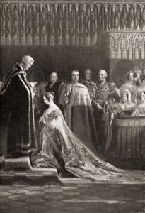 Queen Victoria receiving the Holy Sacrament after her coronation by English School