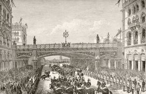 Queen Victoria opening Holborn Viaduct in 1869, from 