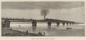 Railway Bridge over the Ganges at Rajghaut by English School