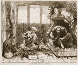 Railway Travelling in India, illustration from Cassell