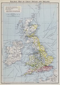 Railway Map of Great Britain and Ireland by English School