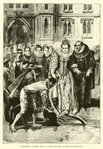 Raleigh Laying His Cloak Before Queen Elizabeth by English School
