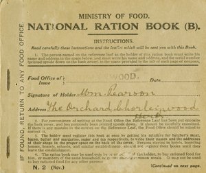 Ration Book for William Pearson, Chorleywood, Hertfordshire, 1919 by English School