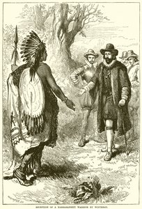 Reception of a Narragansett Warrior by Winthrop by English School