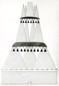 Reconstruction of Tomb of Lars Porsenna at Clusium according to the description in Pliny by English School