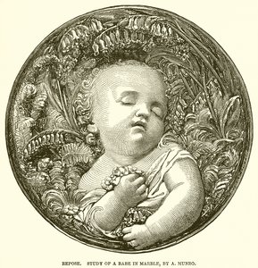 Repose. Study of a Babe in Marble by A. Munro