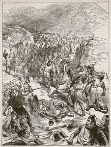 Repulse of the English at Corwen (Illustration from Cassell