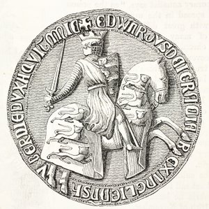 Reverse of the Great Seal of Edward I by English School
