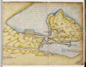 Richard Grenville’s plan of Tintagel, c.1583 by English School