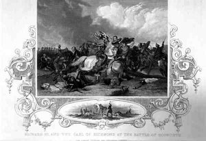 Richard III and the Earl of Richmond at the Battle of Bosworth by English School