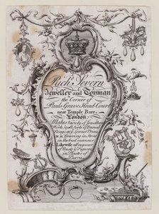 Richard Severn, Jeweller and Toyman, Temple Bar, London, Trade Card by English School
