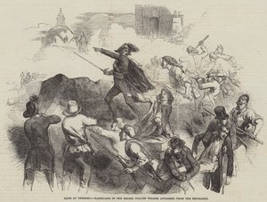 Riots at Dresden, Barricade in the Grosse Frauen Strasse attacked from the Neumarkt by English School