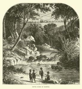 River Scene in Borneo by English School
