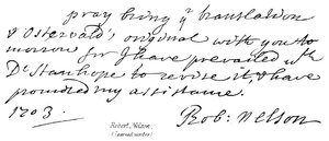 Robert Nelson, learned writer by English School