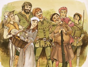Robin Hood and His Merry Men by English School