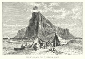 Rock of Gibraltar from the Neutral Ground by English School