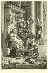Roman Flower-seller by English School