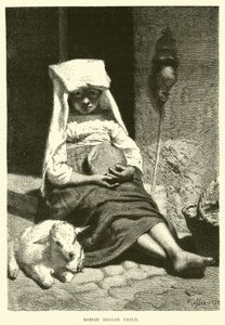 Roman Beggar Child by English School