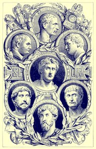Roman Emperors (illustration from The Illustrated History of the World, published c.1880) by English School