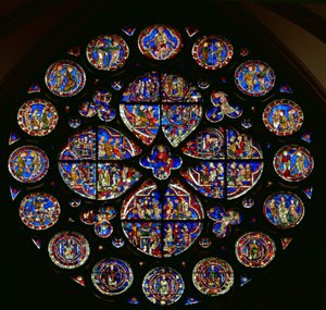 Rose window depicting the Last Judgement