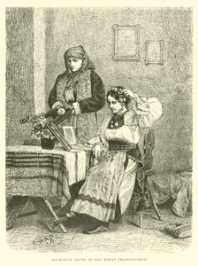 Roumanian Bride at Her Toilet, Transylvania by English School
