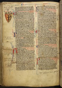 Border Decoration with Coat of Arms of Richard the Lionheart (illustration from Matthew Paris, Historia Anglorum, Chronica majora, Part III)