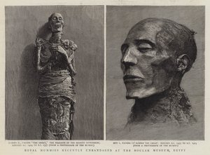 Royal Mummies recently Unbandaged at the Boulak Museum, Egypt