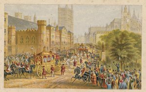 Royal Procession Approaching the New Houses of Parliament