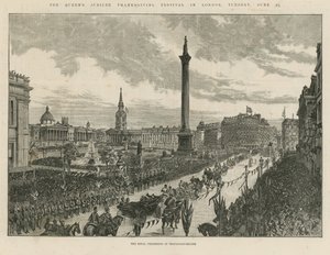 Royal Procession in Trafalgar Square by English School