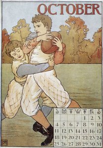 Rugbymen - English Calendar, circa 1895