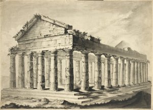 Ruined Greek Temple by English School