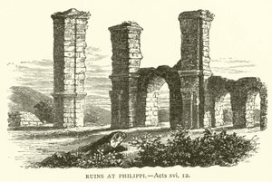Ruins at Philippi, Acts, xvi by English School