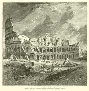 Ruins of the Coliseum, Amphitheatrum Flavium, Rome by English School