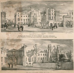 Ruins of the Houses of Parliament as They Appeared on the Morning after the Conflagration