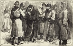 Russian Political Prisoners at a Railway Station by English School