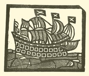 Sailing ship by English School