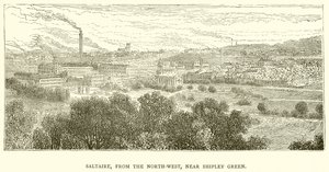 Saltaire from the North-West, near Shipley Green by English School