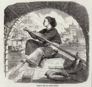Sampan Girl on Canton River