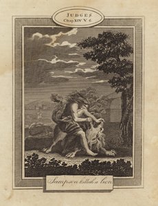 Samson kills a lion