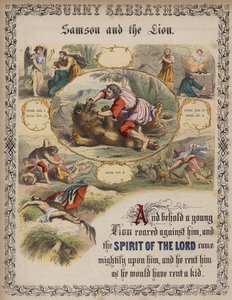 Samson and the Lion by English School