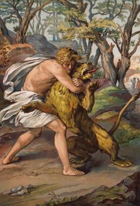 Samson Killing the Lion by English School