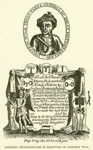Satirical Invitation-Card to Execution of Jonathan Wild