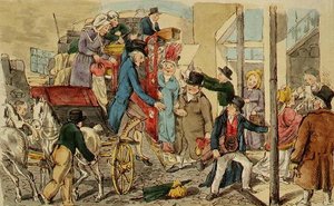Scene at an Inn Yard, The Arrival of a Coach, c.1820 by English School